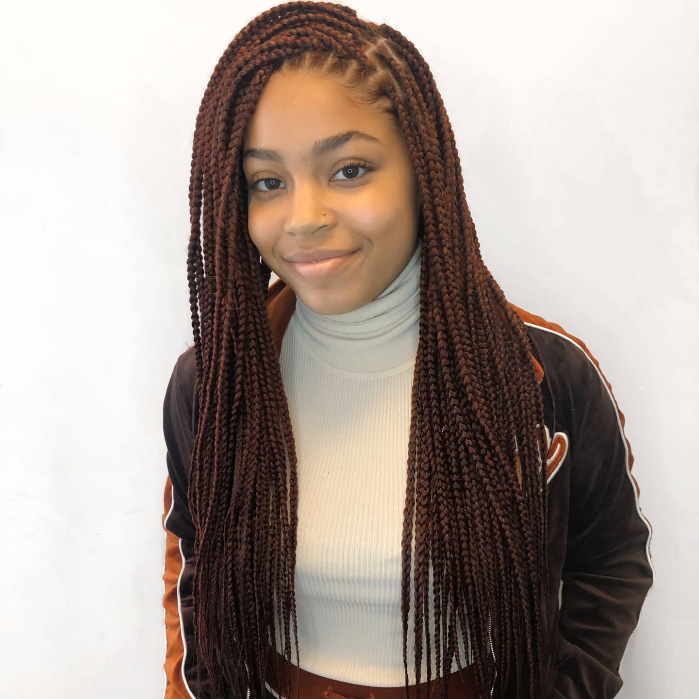 Long Side Swept Box Braids