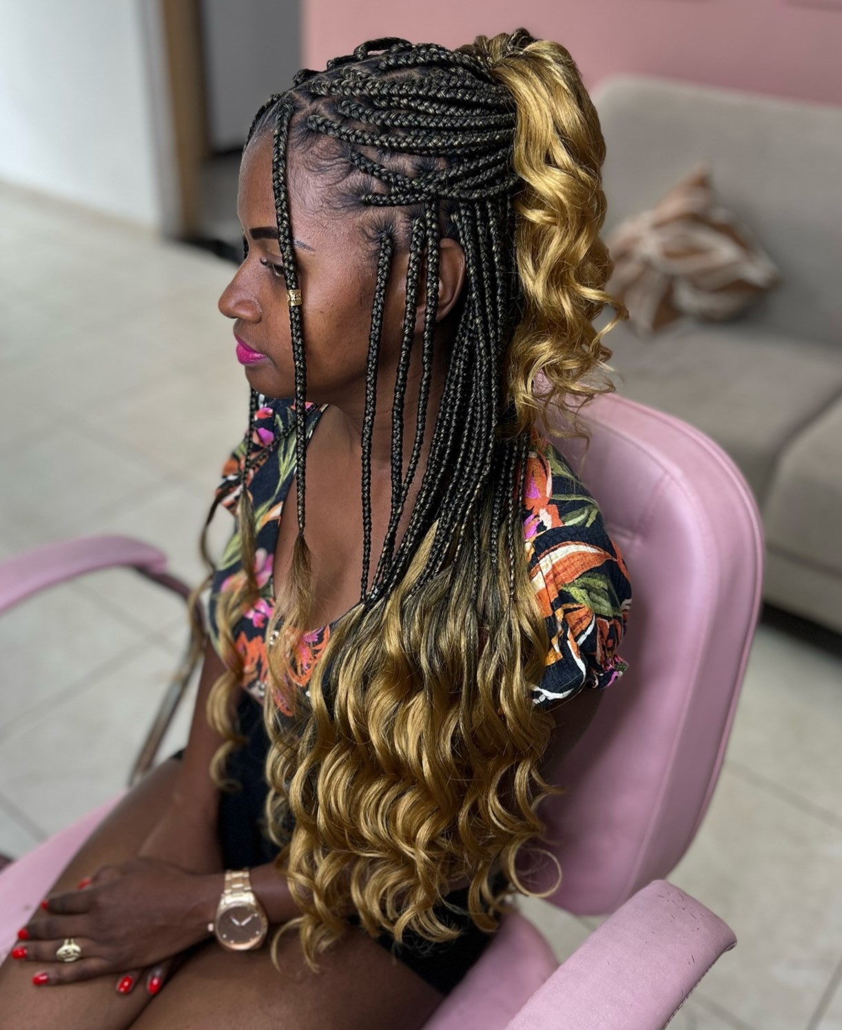 Black and Blonde Ombre Box Braids