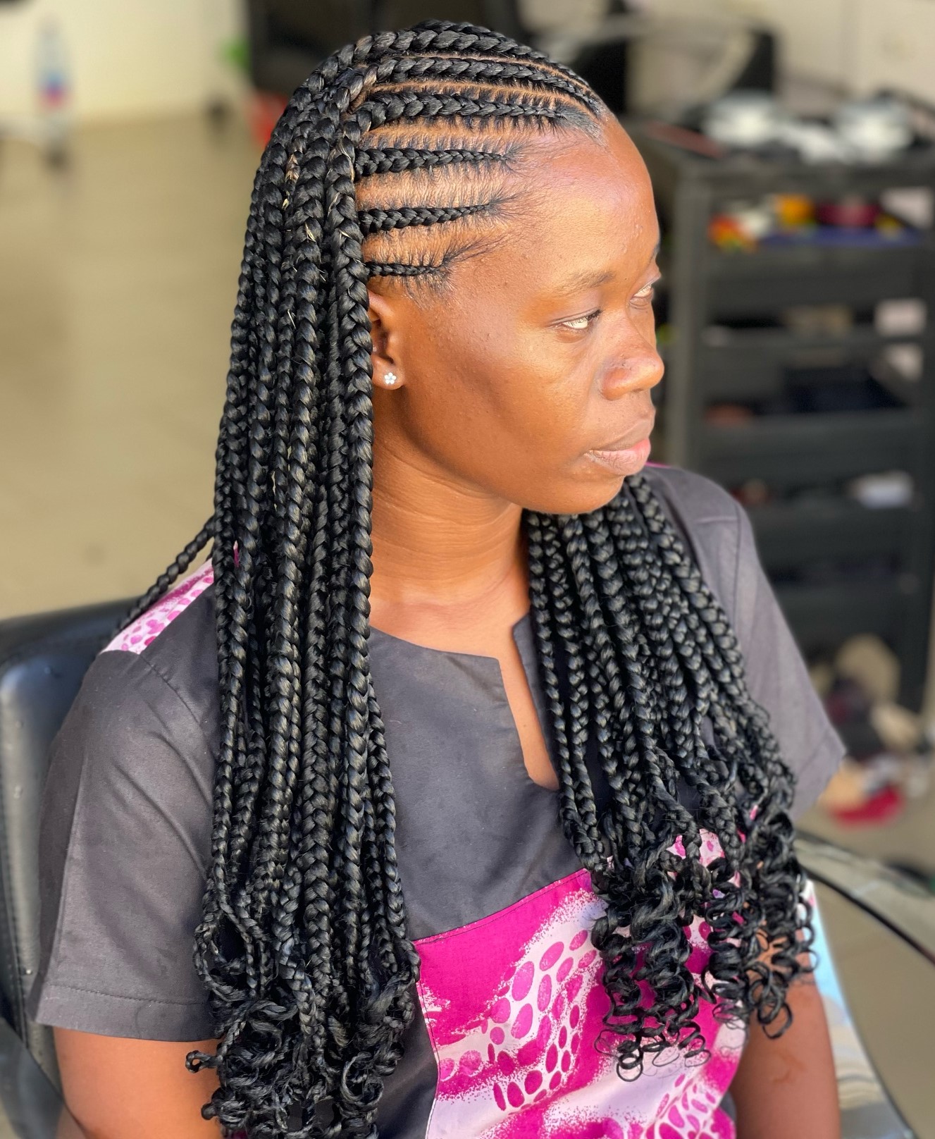 Cornrows and Box Braids Mix